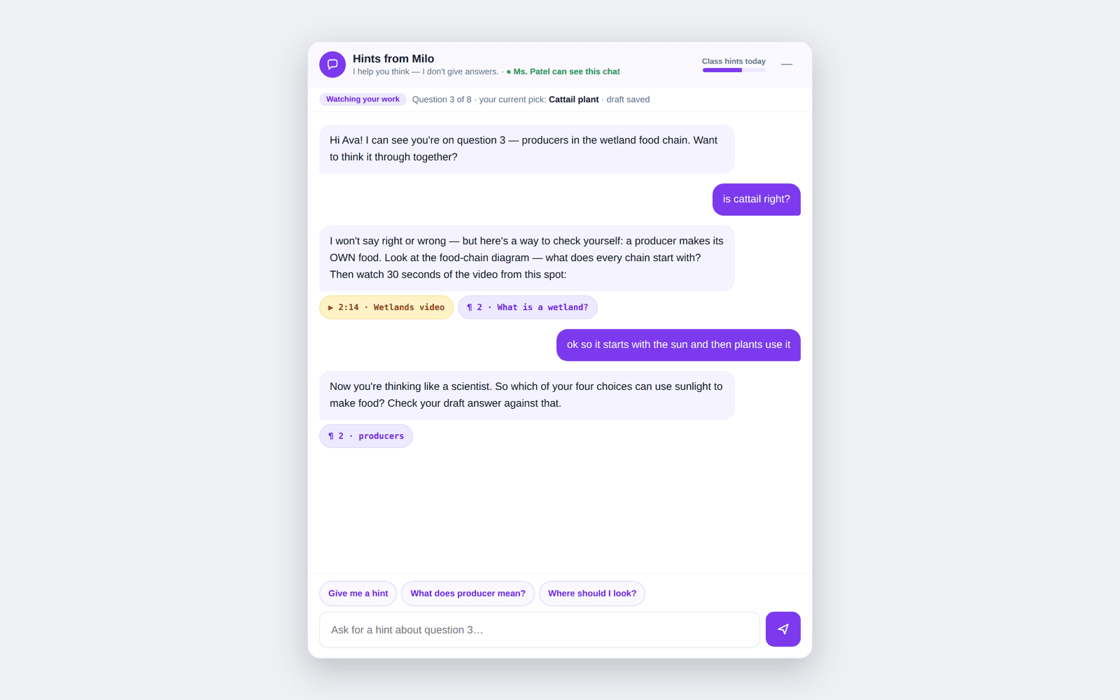 Designed — build underway: Socratic AI tutor giving hints, not answers